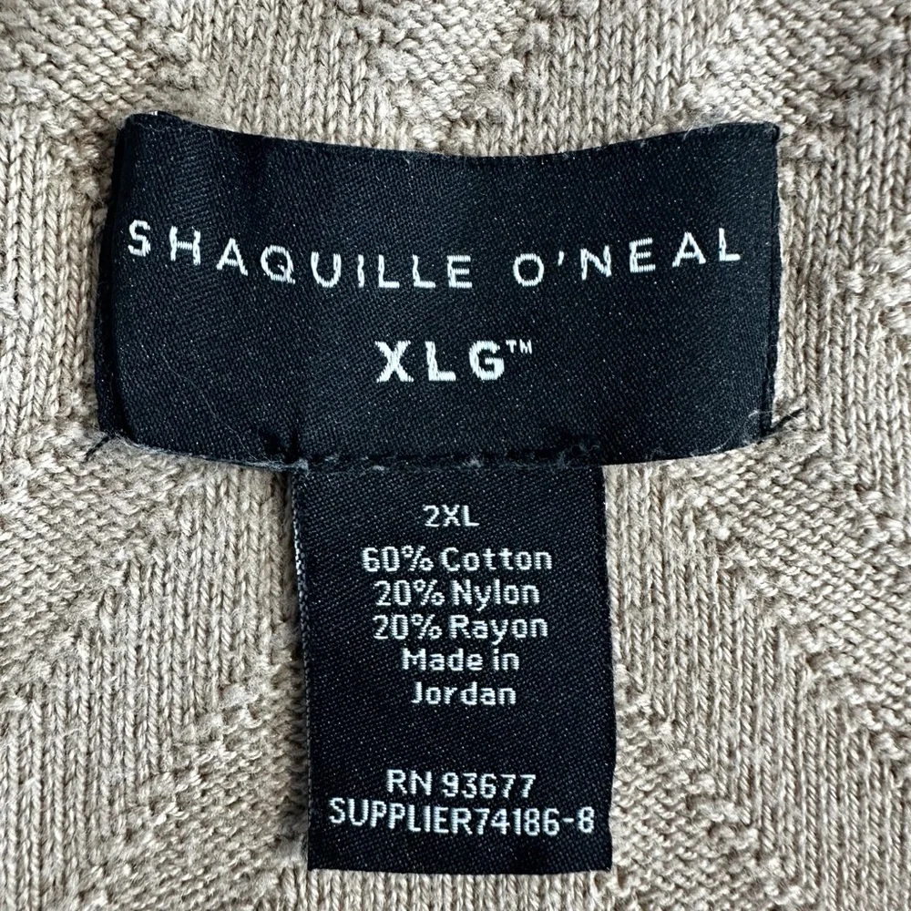 Shaquille O’Neal XLG Diamond Textured Mens V-Neck Big and tall Sweater Vest